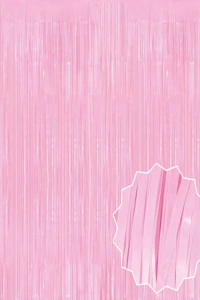 Soft Pembe Püsküllü Kapı Perdesi