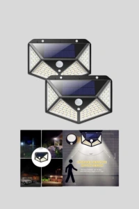 Solar Bahçe Lambası 100 LED Hareket Sensörlü Güneş Enerjili Aydınlatma