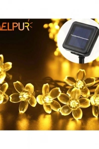 Solar Çiçekli Dekoratif 30 Led Bahçe Lambası
