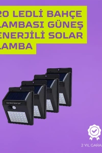 Solar Enerjili 20 LED Duvar Lambası | Hareket Sensörlü, Su Geçirmez, Kablo Gerektirmez
