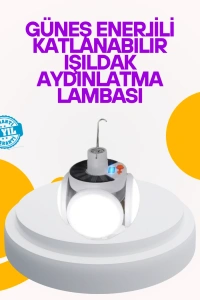 Solar Enerjili Katlanabilir Led Kamp ve Bahçe Lambası