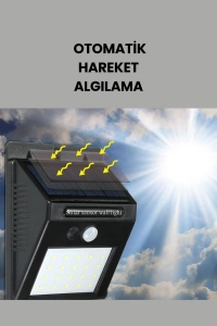 Solar Enerjiyle Çalışan IP65 Su Geçirmez 20 LED Duvar Lambası