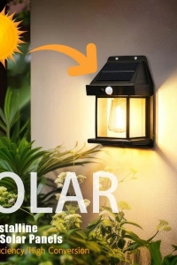Solar Rustik Ampullü Duvar Lambası - Gün Işığı