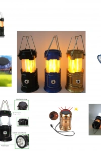 Solar Şarj Edilebilir Çok Fonksiyonlu Kamp Lambası Işıldak Powerbank