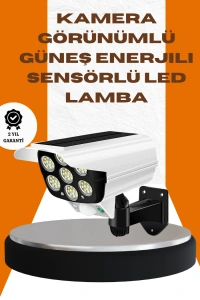 Solar Şarjlı Kamera Tasarımlı LED Duvar Lambası Hareket Sensörlü Dış Mekan Aydınlatma