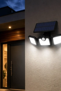 Solar Sensörlü LED Projektör Hareket Algılayıcılı Güneş Enerjili Bahçe Lambası Dış Mekan Aydınlatma