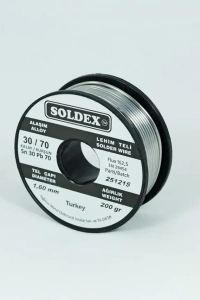 Soldex 30-70 Lehim Teli 200 Gr 1,6 mm Sn:30 - Pb:70