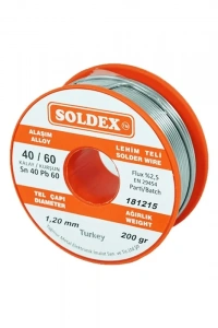 Soldex 40-60 Lehim Teli 200 Gr 1.2 mm - Sn:40 / Pb:60