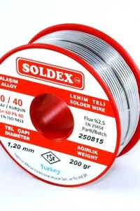 Soldex 60-40 Lehim Teli 200 Gr 1 mm - Sn:60 / Pb:40