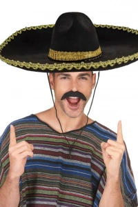 Sombrero Meksika Şapkası Altın Şeritli Yetişkin Boy