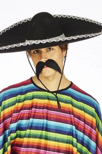 Sombrero Meksika Şapkası Gümüş Şeritli Yetişkin Boy