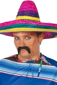 Sombrero Meksika Şapkası Renkli Örme Hasır Yetişkin Boy