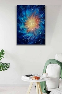 Soyut Çalışma, Mavi Tonlarda Kanvas Tablo 50 x 70