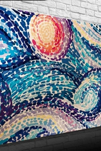 Soyut Çalışma, Mavi ve Kırmızı Tonlarda Kanvas Tablo 50 x 70