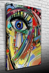 Soyut , Çok Renkli Dekoratif Kanvas Tablo 50 x 70