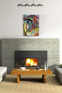 Soyut , Çok Renkli Dekoratif Kanvas Tablo 50 x 70