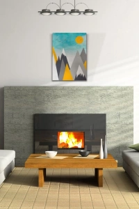 Soyut Günbatımı ,  Pastel Renklerde Kanvas Tablo 50 x 70
