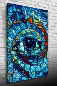 Soyut , Mavi Tonlarda Dekoratif Kanvas Tablo 50 x 70