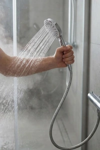 Spiral Hortumlu 4 Kademeli Krem El Duşu Başlığı Banyo Duş Seti