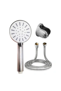 Spiral Hortumlu 4 Kademeli Krem El Duşu Başlığı Banyo Duş Seti