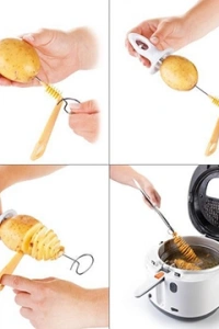 Spiral Patates Dilimleyici Aparat Çubukta Patates Cips Yapma