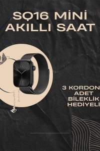 SQ-16 Mini Series 10 Akıllı Saat | Şık ve Hafif Tasarım, 3 Kordon Seçeneği