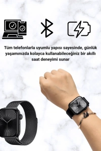 SQ-16 Mini Series 10 Akıllı Saat | Şık ve Hafif Tasarım, 3 Kordon Seçeneği