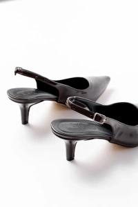 ST-1152 Kahve Rugan Günlük 7 cm Topuklu Kadın Ayakkabı
