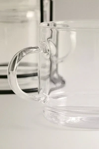 Standlı Borosilikat 4lü Fincan Seti