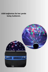 Star Master Galaxy Projektör – 360° Dönebilen Gece Lambası, Dekoratif Ambiyans Işığı