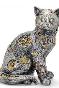 Steampunk Polyester Kedi Figürü Model 1