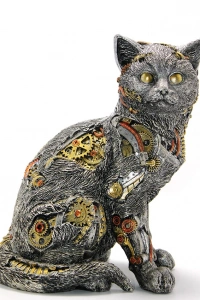 Steampunk Polyester Kedi Figürü Model 2