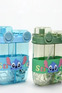 Stitch Çift Bölmeli Pipetli Suluk - Model 1