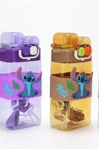 Stitch Çift Bölmeli Pipetli Suluk - Model 2