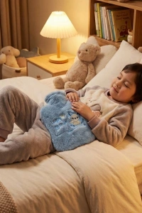 Stitch Figürlü Gri Peluş Sıcak Su Torbası 1 Litre