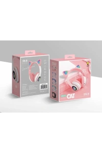 STN28 Kablosuz Kedi Kulaklık - Pembe