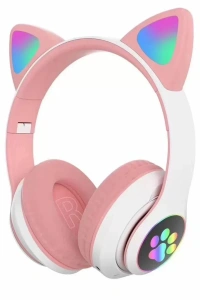 STN28 Kablosuz Kedi Kulaklık - Pembe