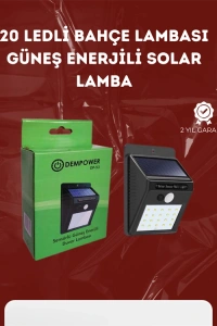 Su Geçirmez 20 LED Solar Aydınlatma | Dış Mekan için PIR Hareket Sensörü ile Akıllı Işık