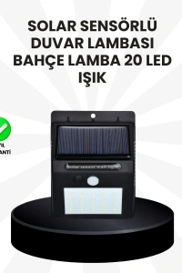 Su Geçirmez IP65 20 LED Solar Sensörlü Bahçe ve Veranda Aydınlatma
