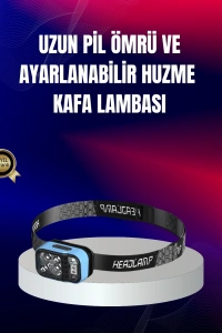Süper Parlak LED Kafa Feneri 3 Renk 53 Mod Type C Şarjlı