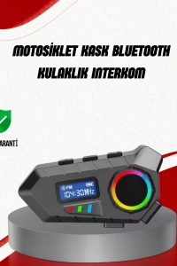 Suya Dayanıklı Bluetooth İnterkom 5.4 Hoparlör 500mAh Batarya ve FM Radyo Özellikli
