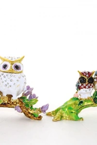 Swarovski Dal Üstünde 2li Baykuş