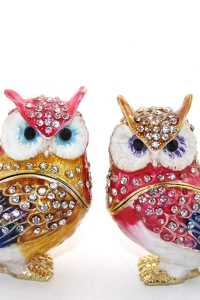 Swarovski Taşlı 2li Baykuş Seti