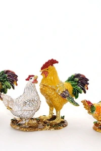 Swarovski Taşlı 2li Tavuk Model 1