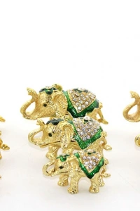 Swarovski Taşlı 3lü Fil Figürü Model 1