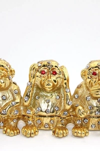 Swarovski Taşlı 3lü Maymun Seti