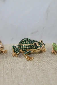 Swarovski Taşlı Minik Figür - Kurbağa Model 2