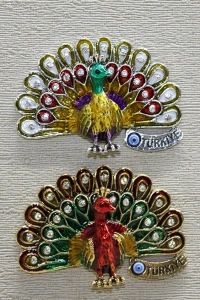 Swarovski Taşlı Tavuskuşu Magnet