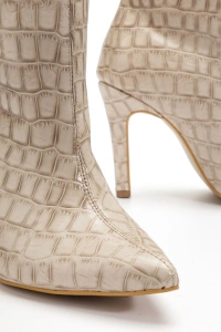 SYT-2004 Bej Kroko Günlük Bayan Çizme