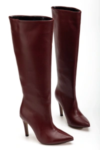 SYT-2004 Bordo Günlük Bayan Çizme